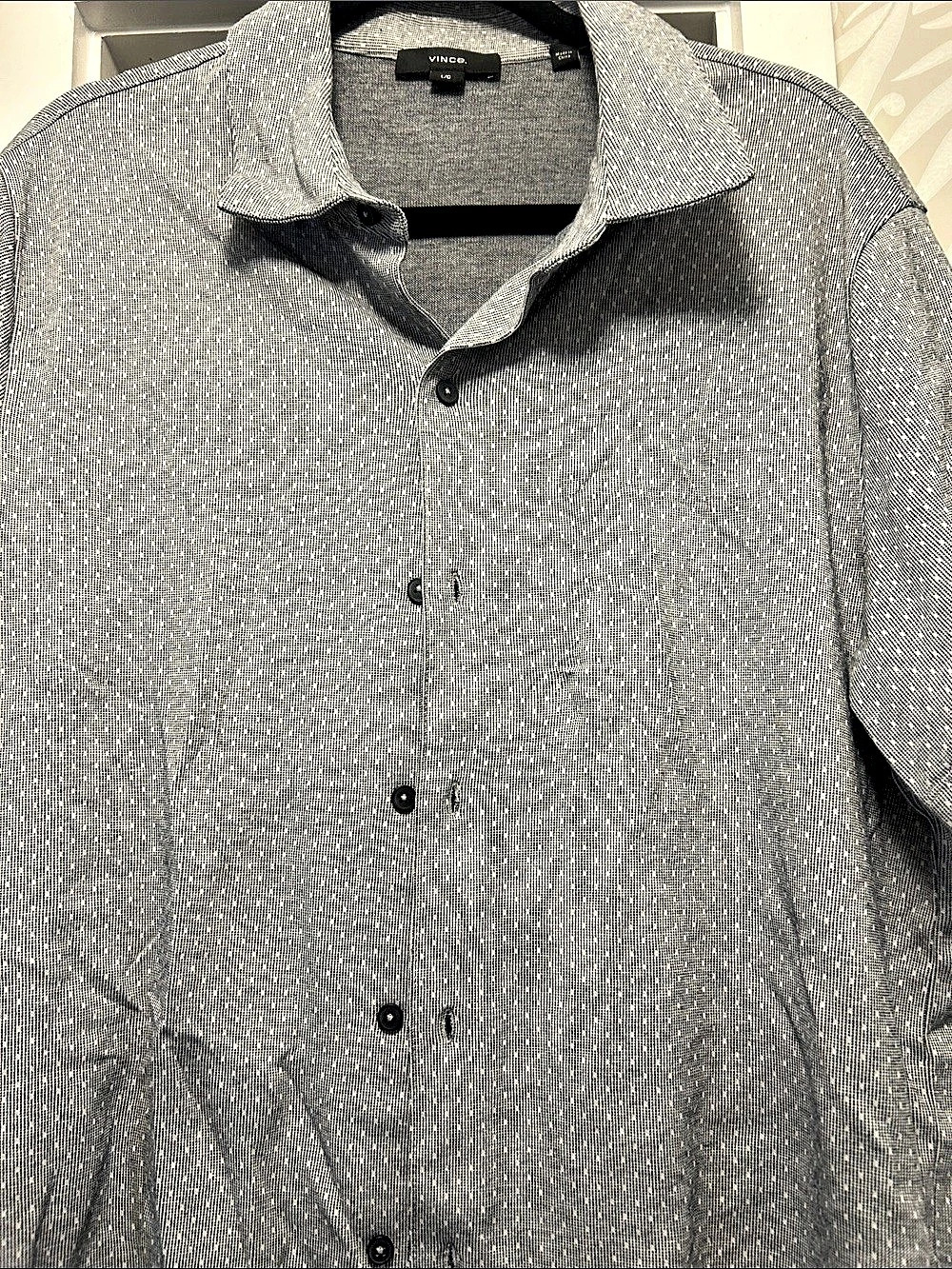 Vince Men's Cotton Button-Up Shirt in Gray Like New